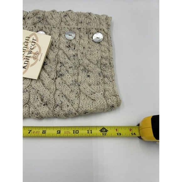 Kilronam Knitwear Snood Scarf Chunky Woven Beige Cream 100% Pure Wool Ireland - Picture 6 of 7